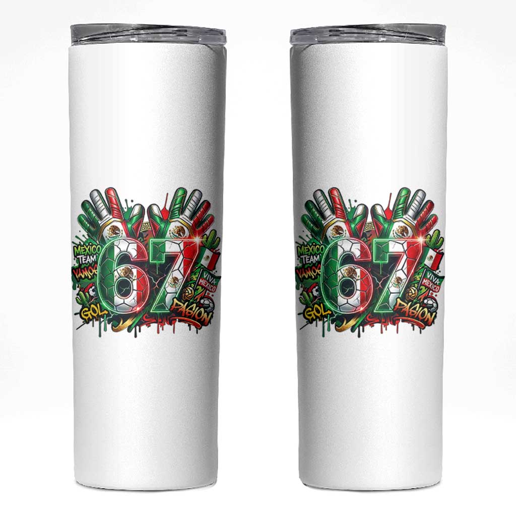 Funny Mexico Soccer Skinny Tumbler Six Seven Meme Trending Gift