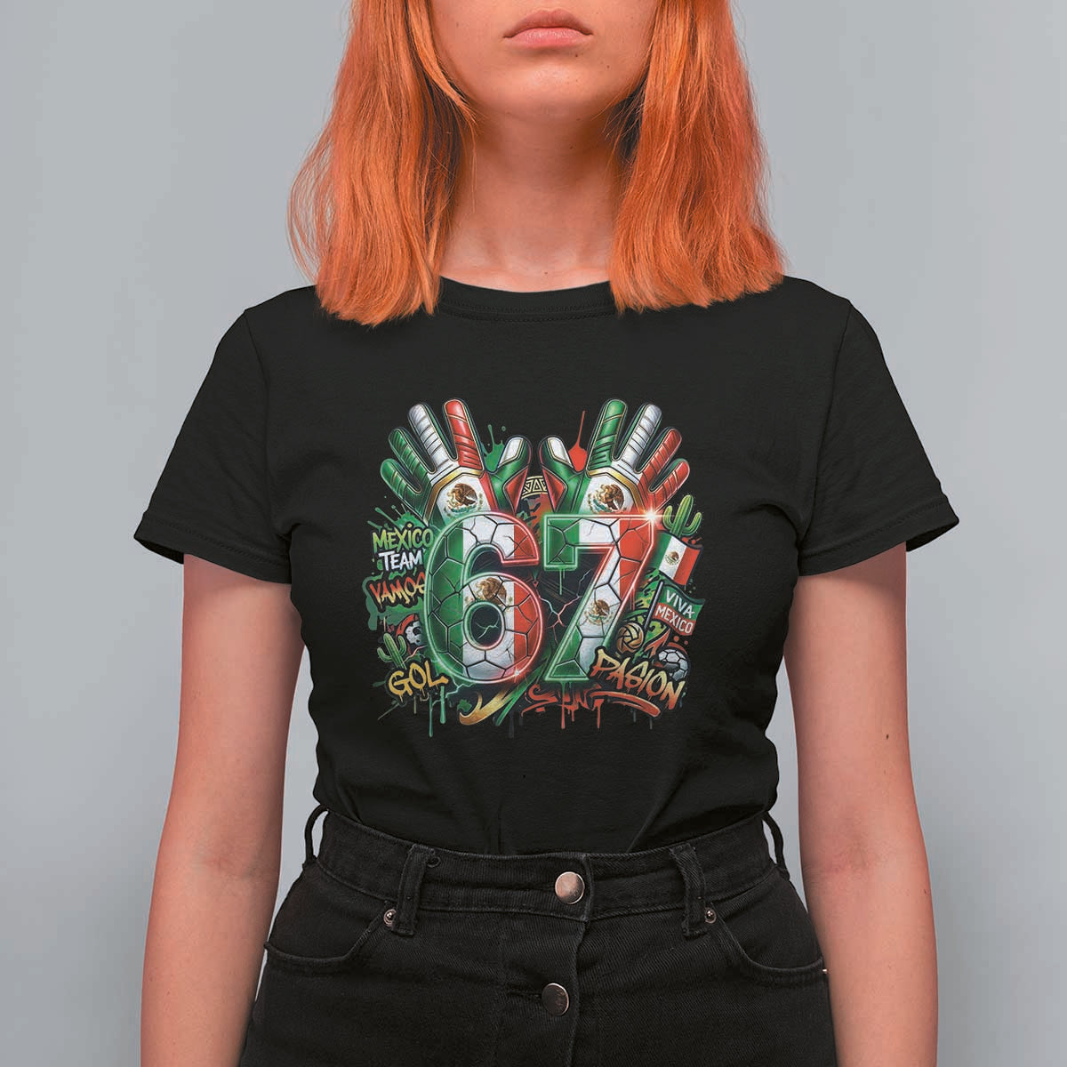 Funny Mexico Soccer T Shirt For Women Six Seven Meme Trending Gift