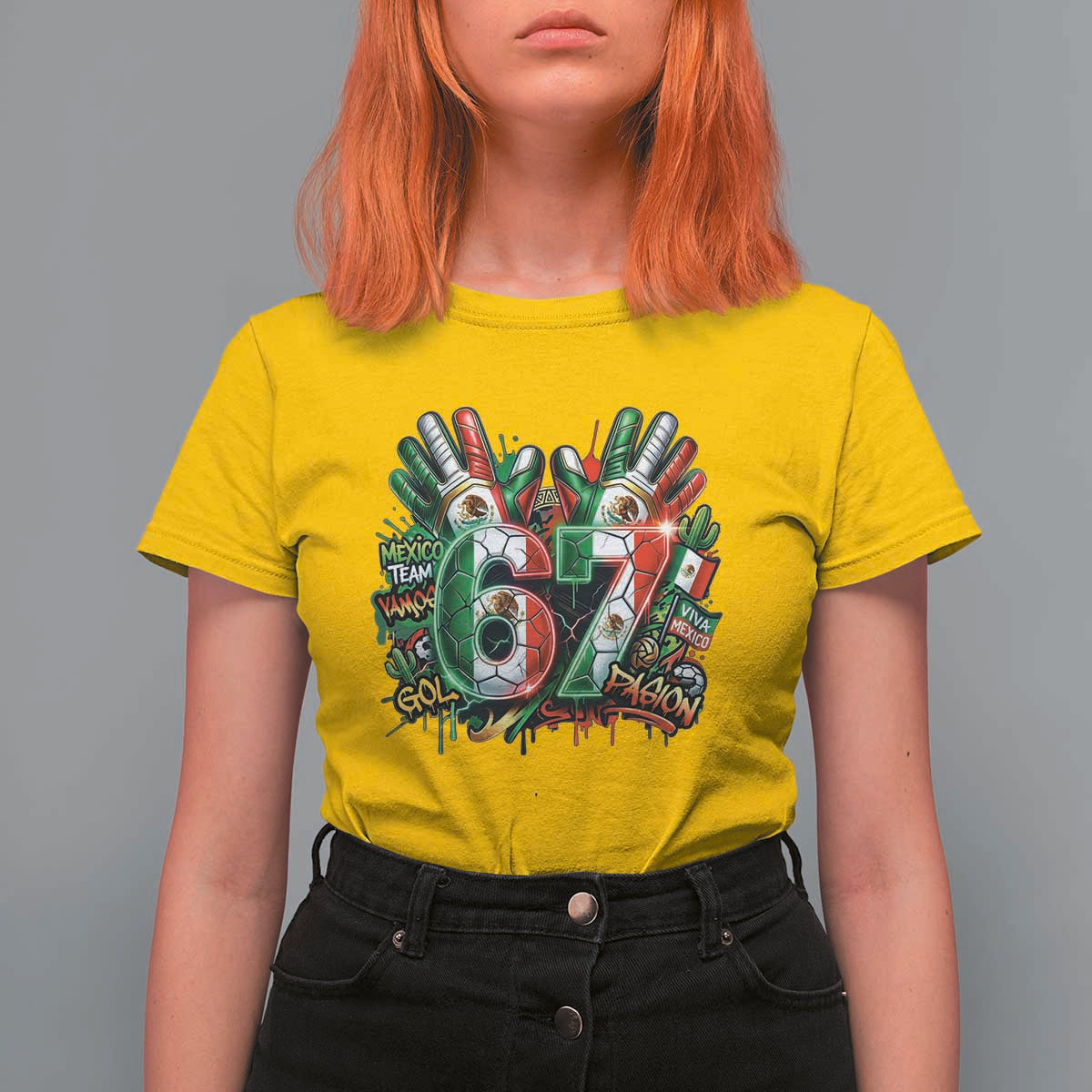 Funny Mexico Soccer T Shirt For Women Six Seven Meme Trending Gift