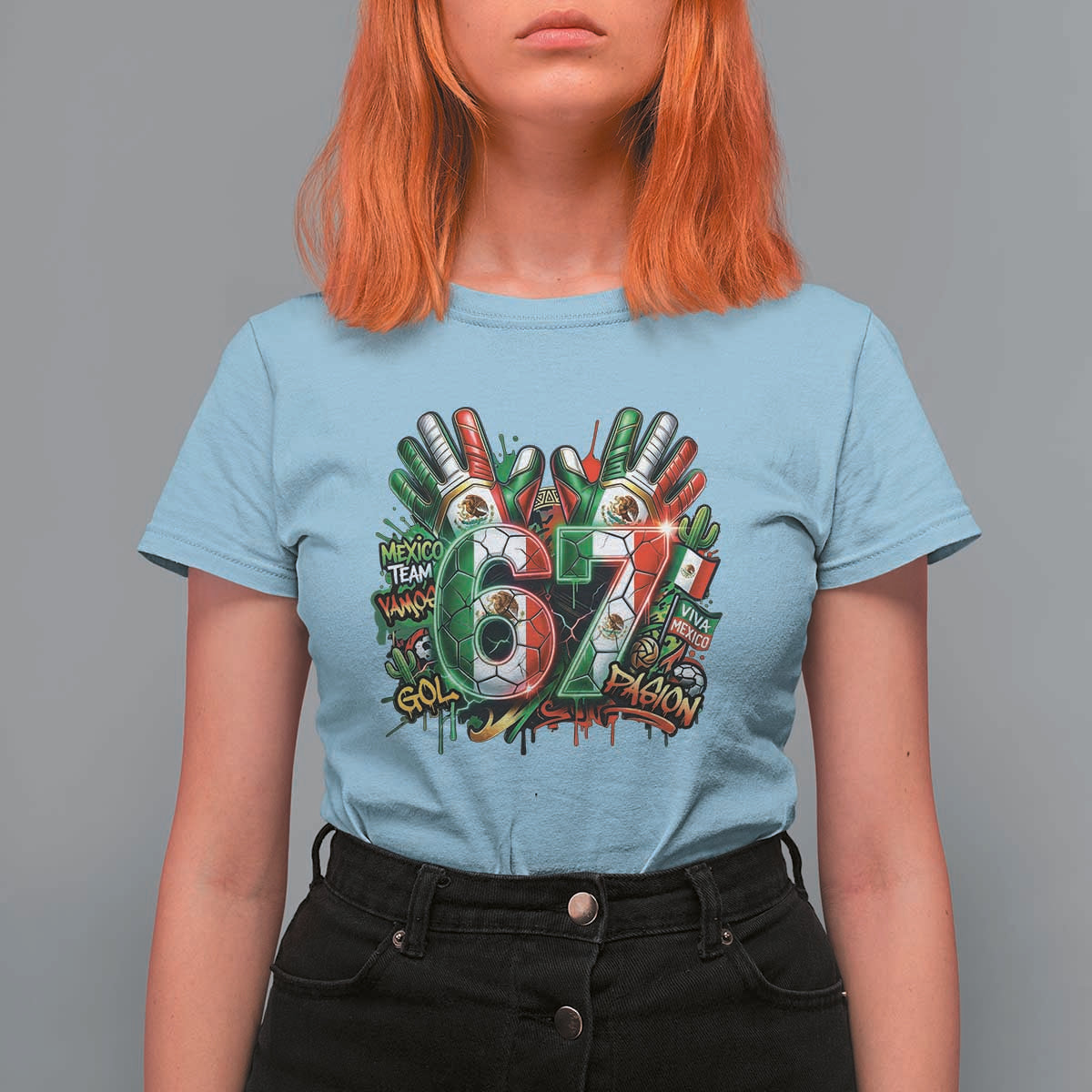 Funny Mexico Soccer T Shirt For Women Six Seven Meme Trending Gift