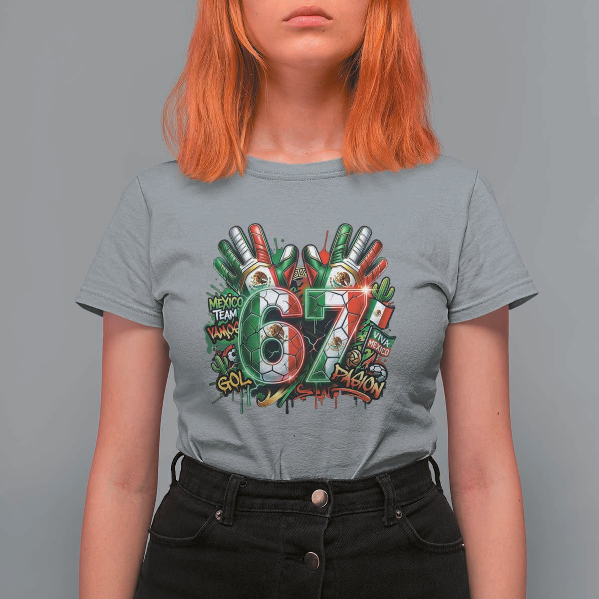 Funny Mexico Soccer T Shirt For Women Six Seven Meme Trending Gift