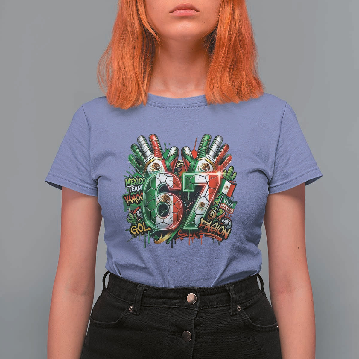 Funny Mexico Soccer T Shirt For Women Six Seven Meme Trending Gift