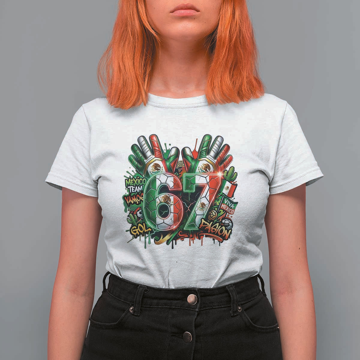 Funny Mexico Soccer T Shirt For Women Six Seven Meme Trending Gift