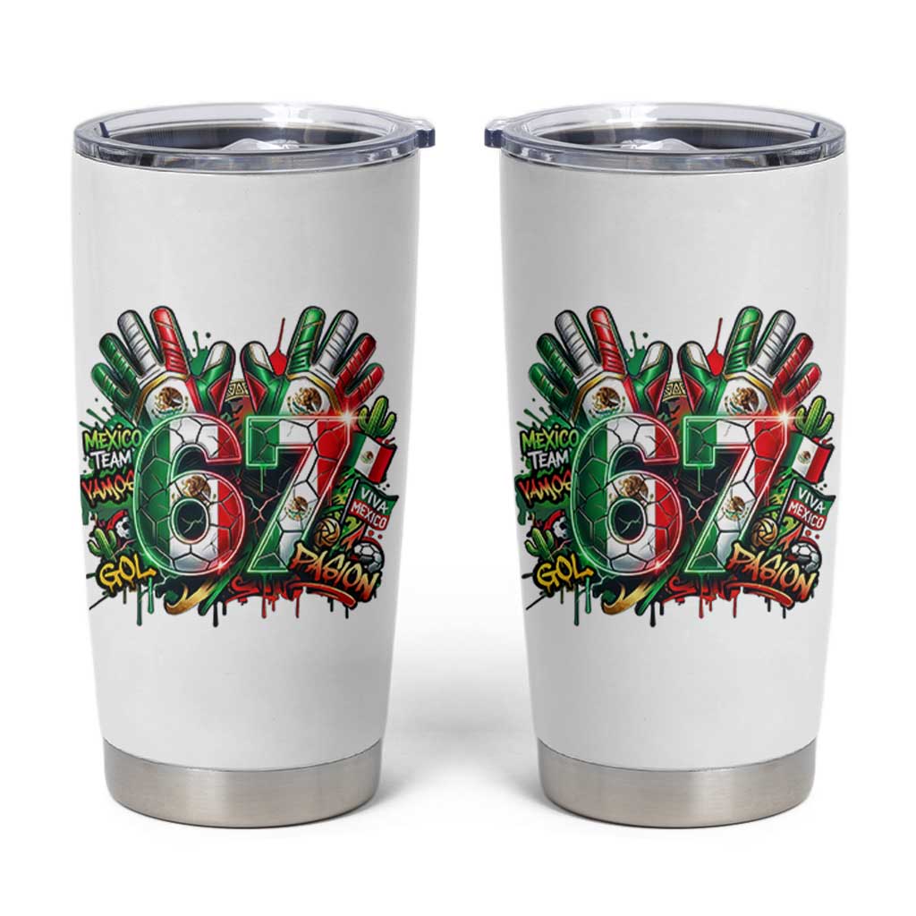 Funny Mexico Soccer Tumbler Cup Six Seven Meme Trending Gift