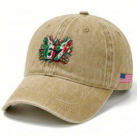 Funny Mexico Soccer Washed Cotton Baseball Cap Six Seven Meme Trending Gift