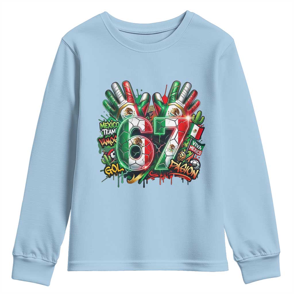 Funny Mexico Soccer Youth Sweatshirt Six Seven Meme Trending Gift