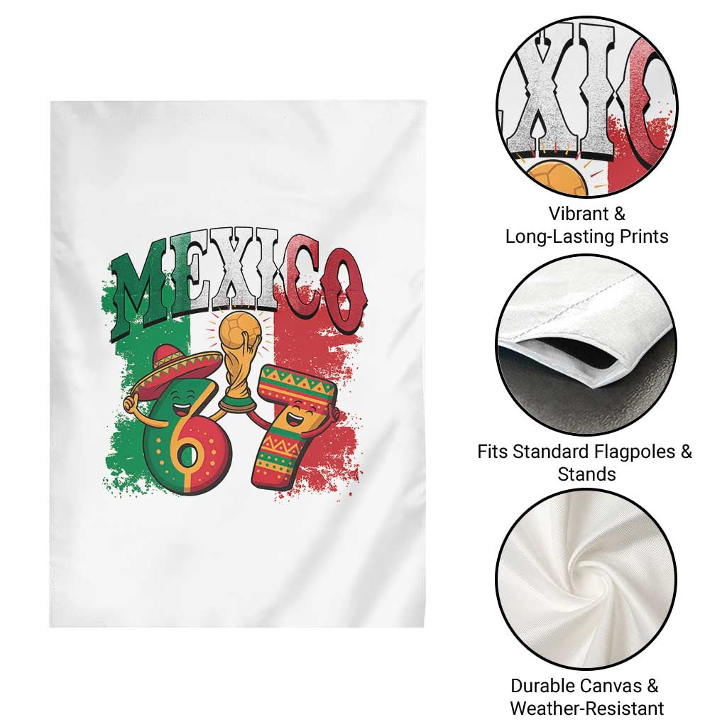 Mexico Soccer Fan Garden Flag Funny 67 Viral Gen Alpha Slang Gift