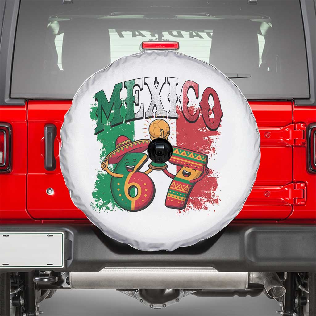 Mexico Soccer Fan Spare Tire Cover Funny 67 Viral Gen Alpha Slang Gift