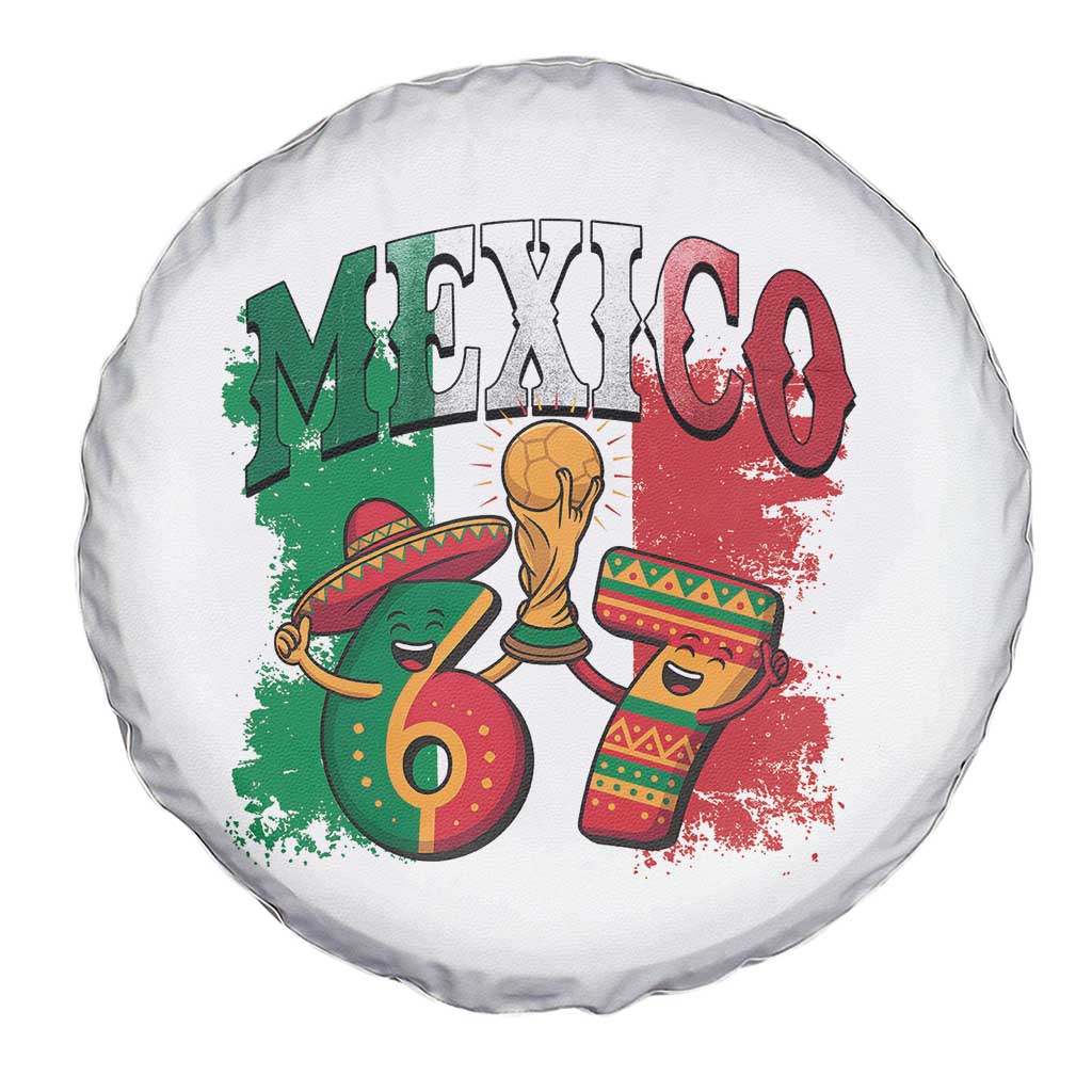 Mexico Soccer Fan Spare Tire Cover Funny 67 Viral Gen Alpha Slang Gift