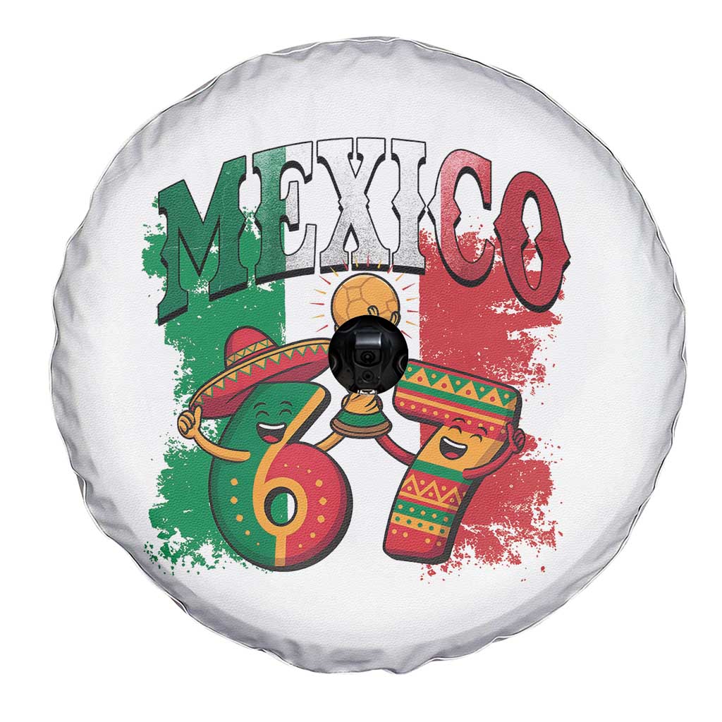Mexico Soccer Fan Spare Tire Cover Funny 67 Viral Gen Alpha Slang Gift