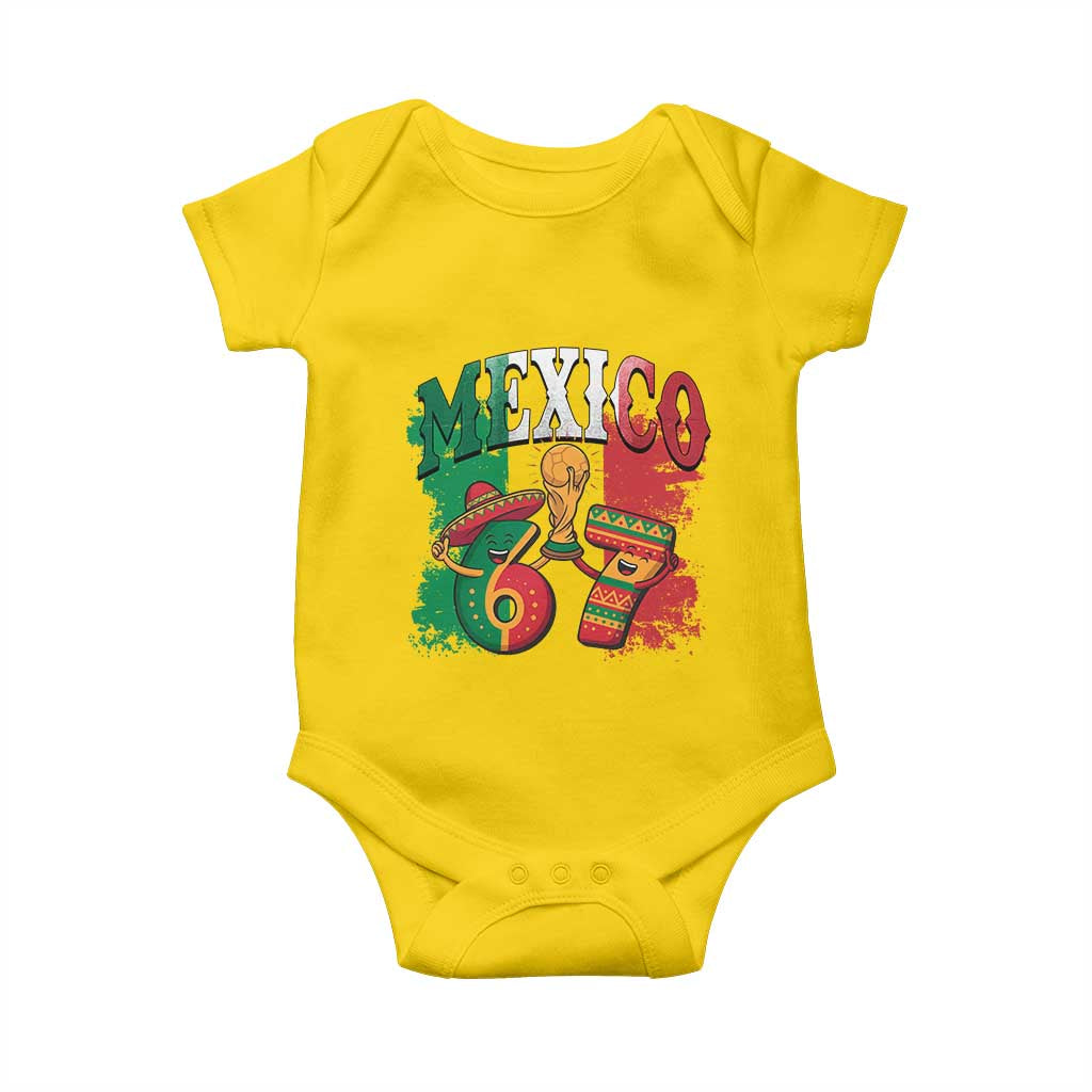 Mexico Soccer Fan Baby Onesie Funny 67 Viral Gen Alpha Slang Gift