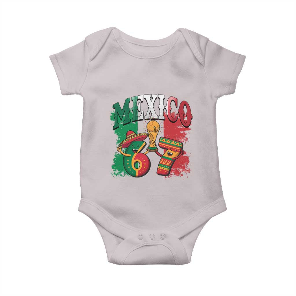 Mexico Soccer Fan Baby Onesie Funny 67 Viral Gen Alpha Slang Gift
