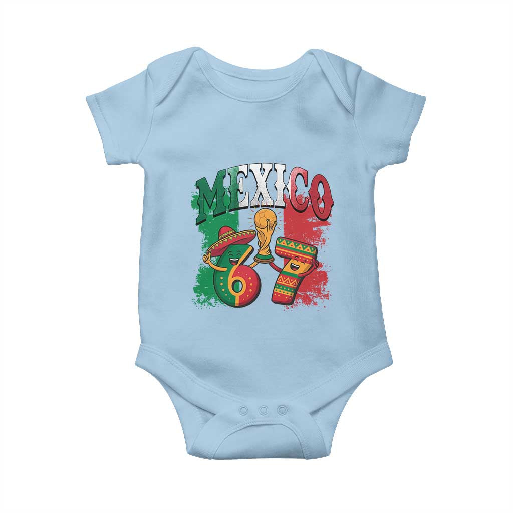 Mexico Soccer Fan Baby Onesie Funny 67 Viral Gen Alpha Slang Gift