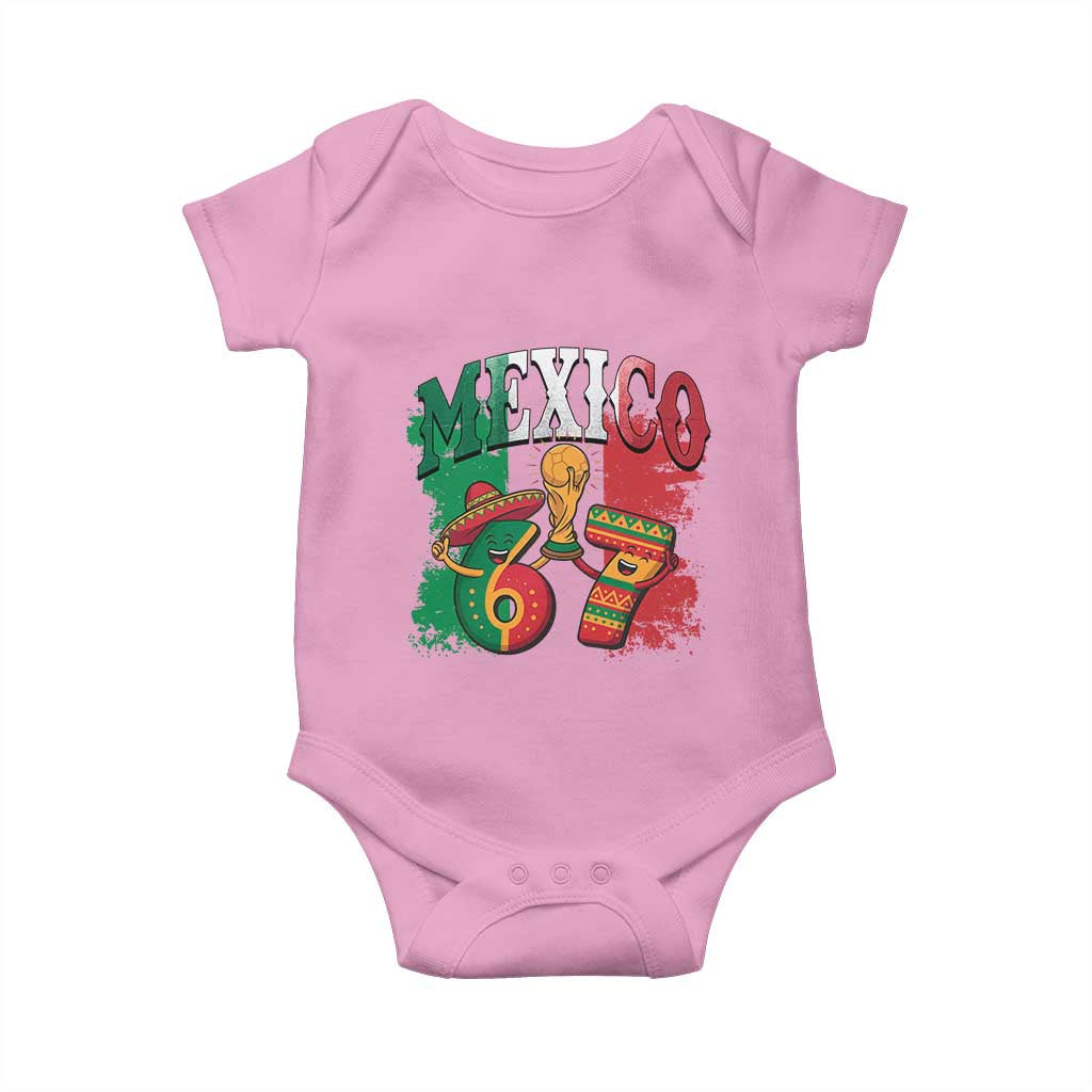 Mexico Soccer Fan Baby Onesie Funny 67 Viral Gen Alpha Slang Gift