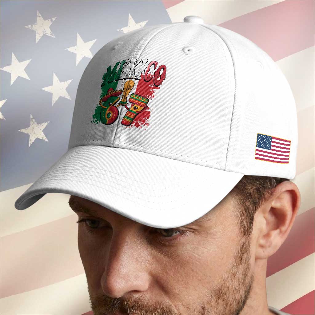 Mexico Soccer Fan Baseball Cap Funny 67 Viral Gen Alpha Slang Gift