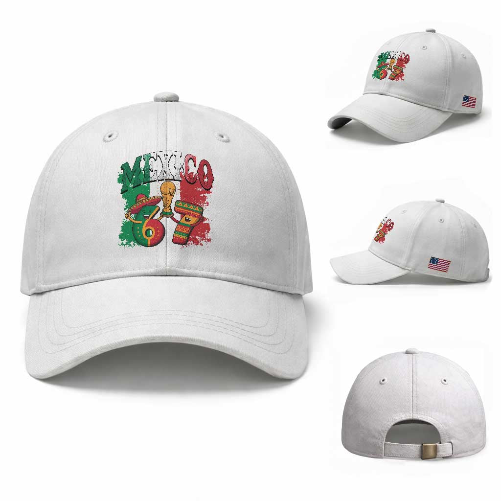 Mexico Soccer Fan Baseball Cap Funny 67 Viral Gen Alpha Slang Gift