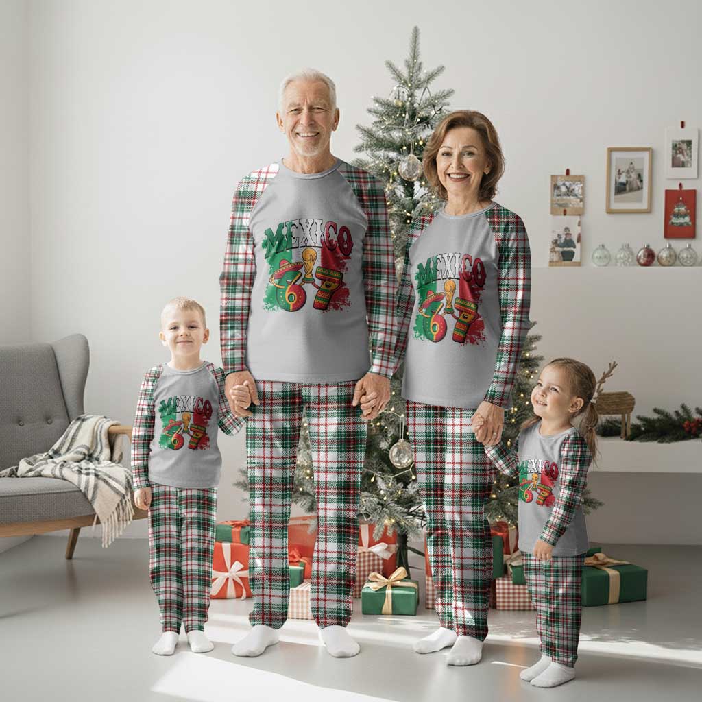 Mexico Soccer Fan Plaid Pajama Set Funny 67 Viral Gen Alpha Slang Gift