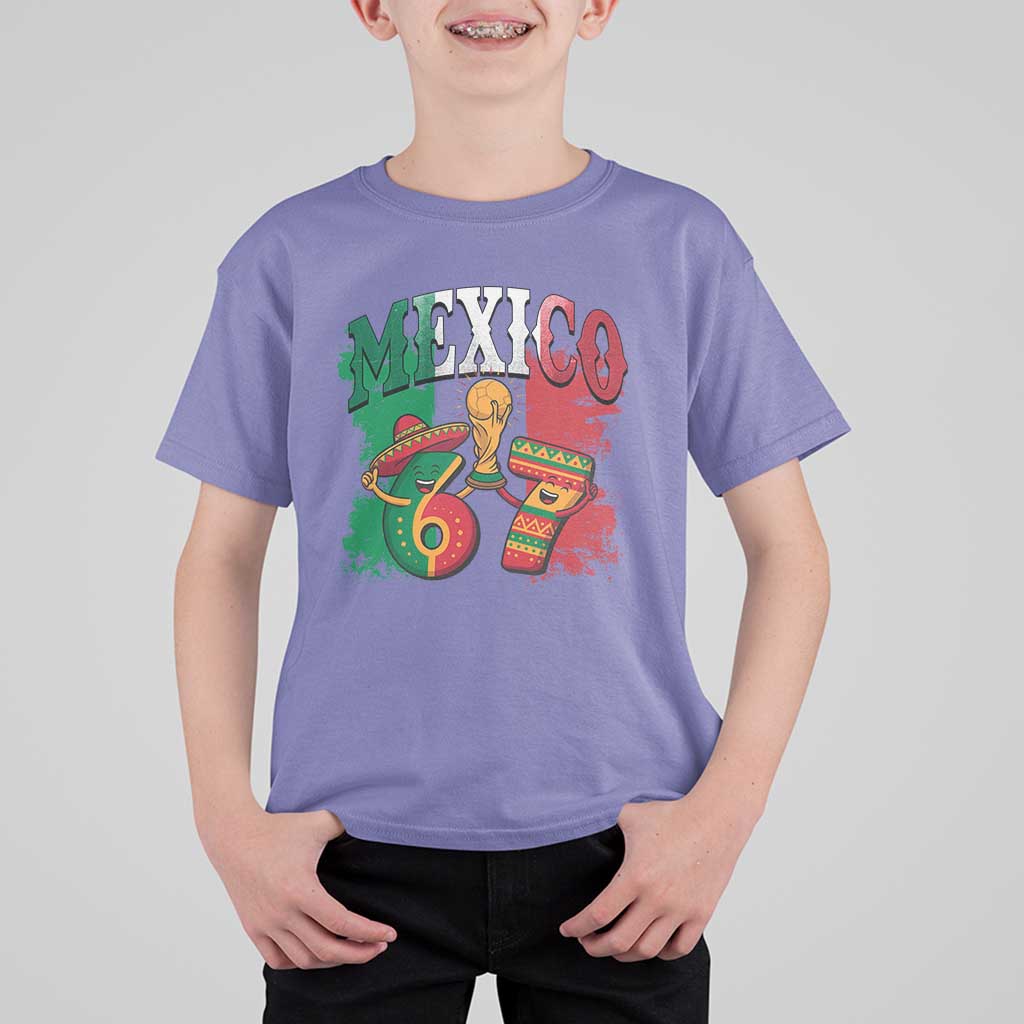 Mexico Soccer Fan T Shirt For Kid Funny 67 Viral Gen Alpha Slang Gift
