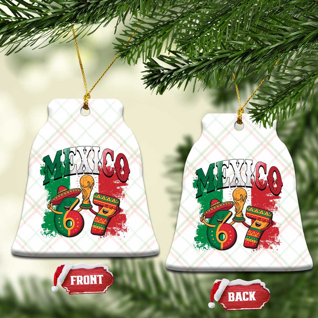 Mexico Soccer Fan Ceramic Ornament Funny 67 Viral Gen Alpha Slang Gift