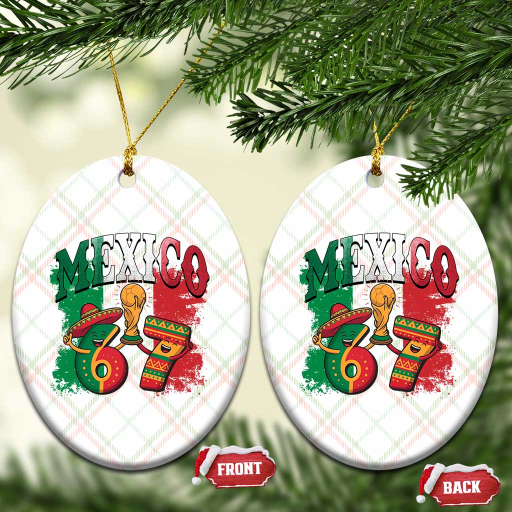 Mexico Soccer Fan Ceramic Ornament Funny 67 Viral Gen Alpha Slang Gift