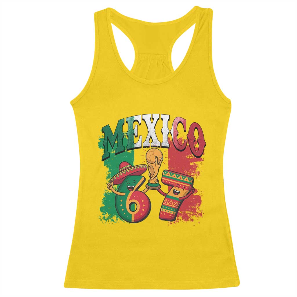 Mexico Soccer Fan Racerback Tank Top Funny 67 Viral Gen Alpha Slang Gift