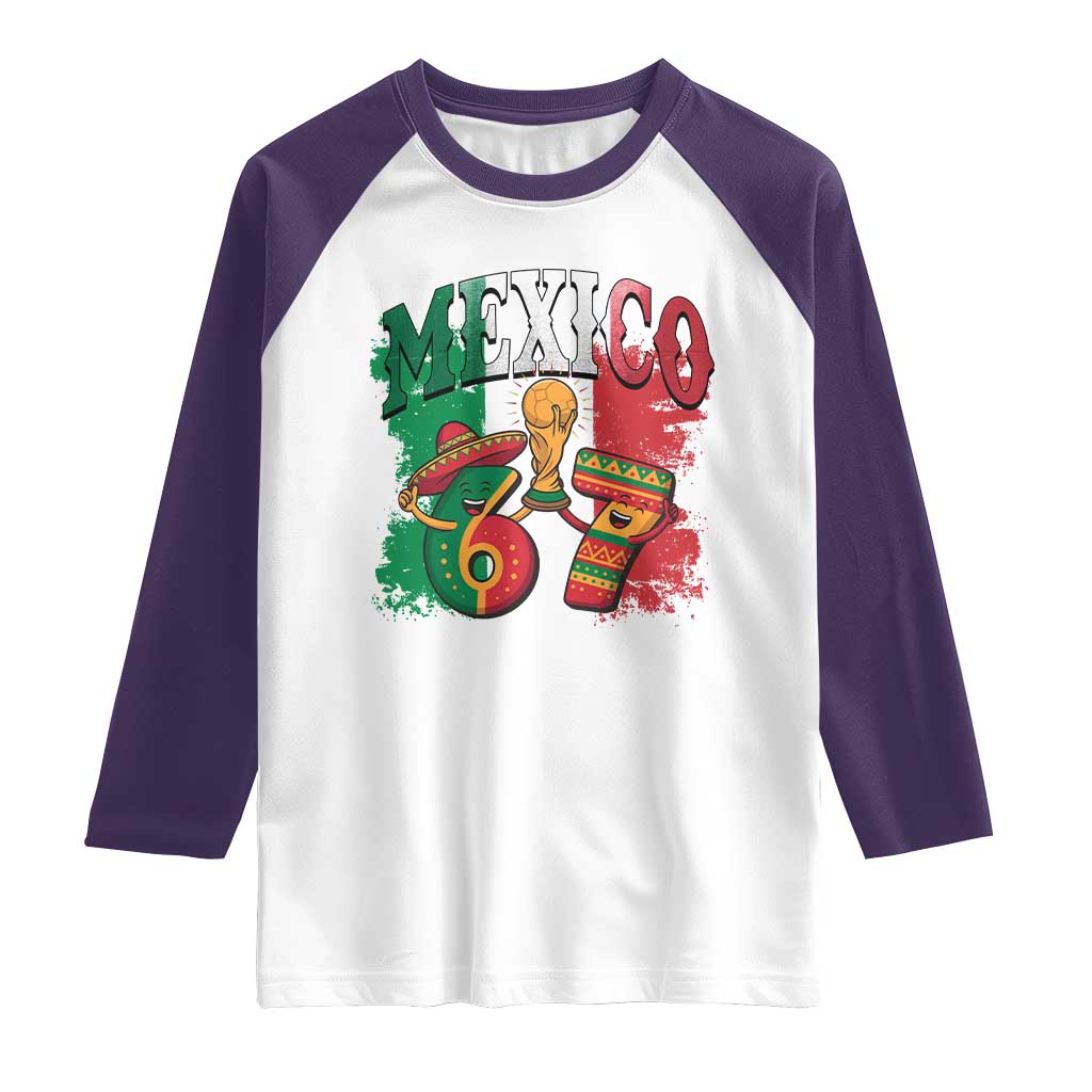 Mexico Soccer Fan Raglan Shirt Funny 67 Viral Gen Alpha Slang Gift