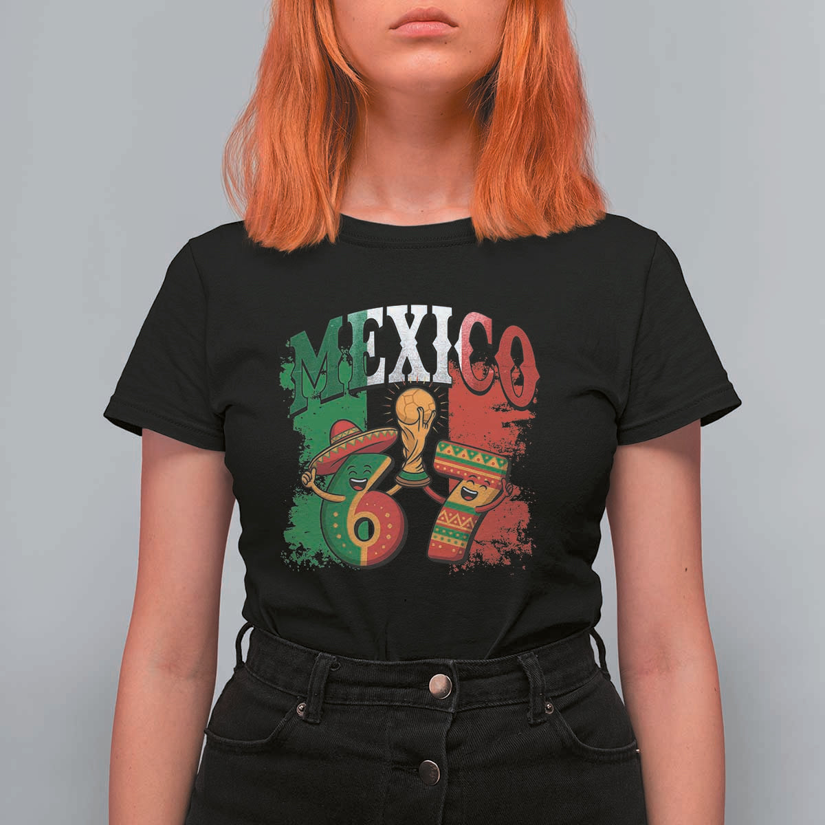 Mexico Soccer Fan T Shirt For Women Funny 67 Viral Gen Alpha Slang Gift