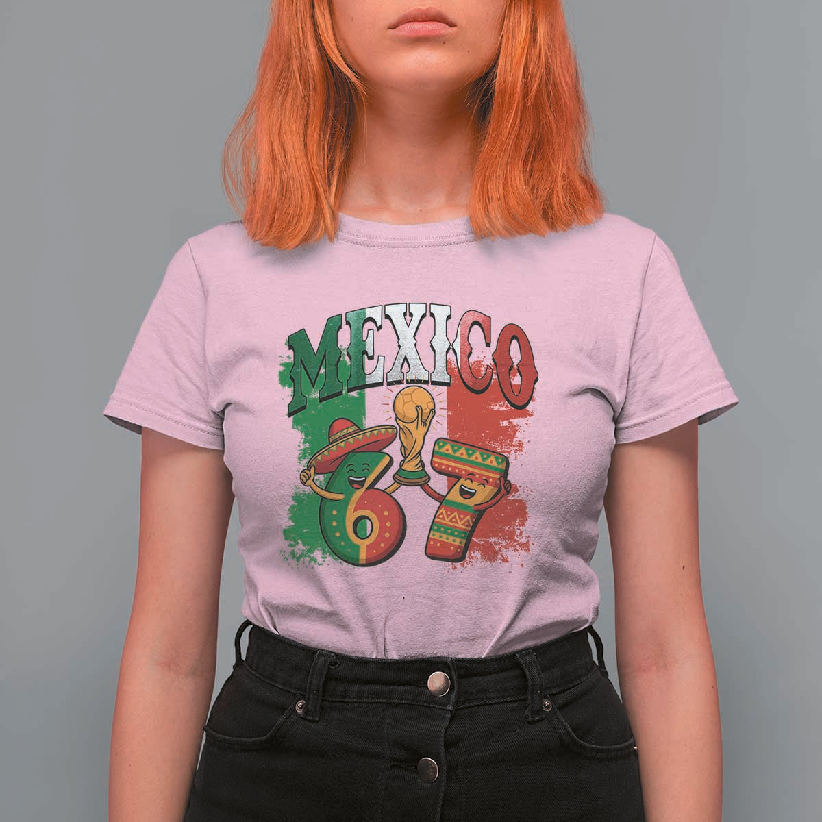 Mexico Soccer Fan T Shirt For Women Funny 67 Viral Gen Alpha Slang Gift