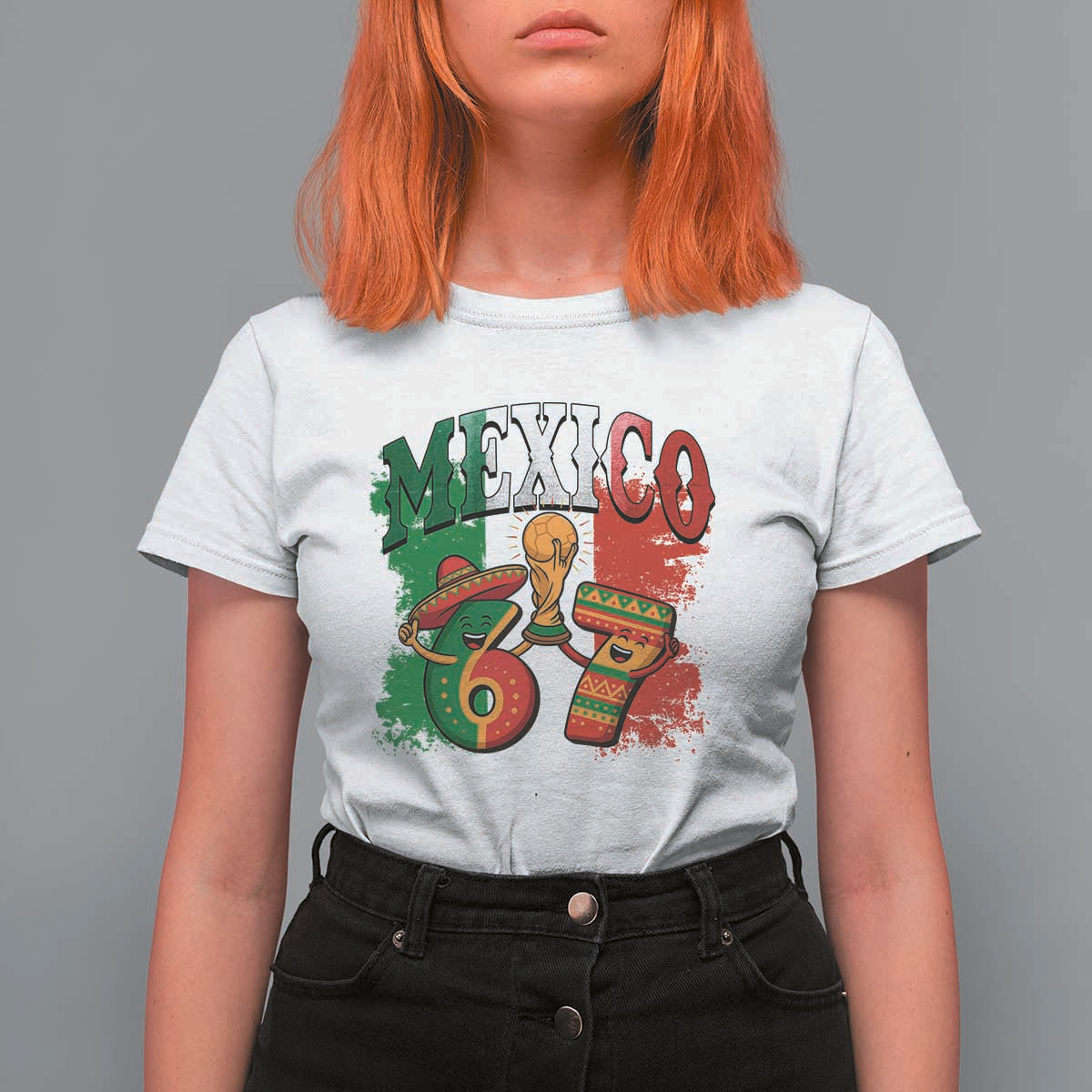 Mexico Soccer Fan T Shirt For Women Funny 67 Viral Gen Alpha Slang Gift