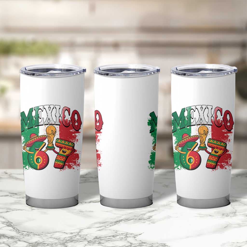 Mexico Soccer Fan Tumbler Cup Funny 67 Viral Gen Alpha Slang Gift