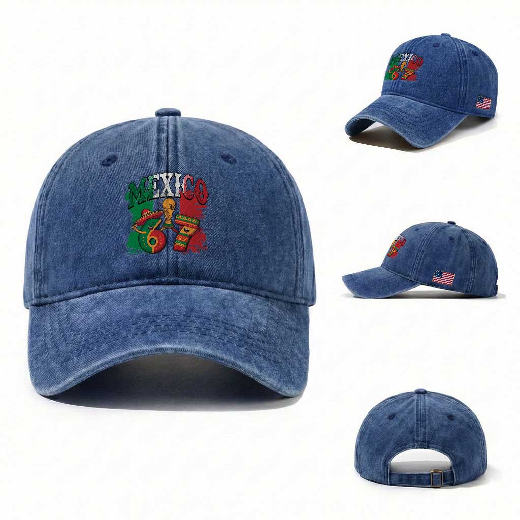 Mexico Soccer Fan Washed Cotton Baseball Cap Funny 67 Viral Gen Alpha Slang Gift