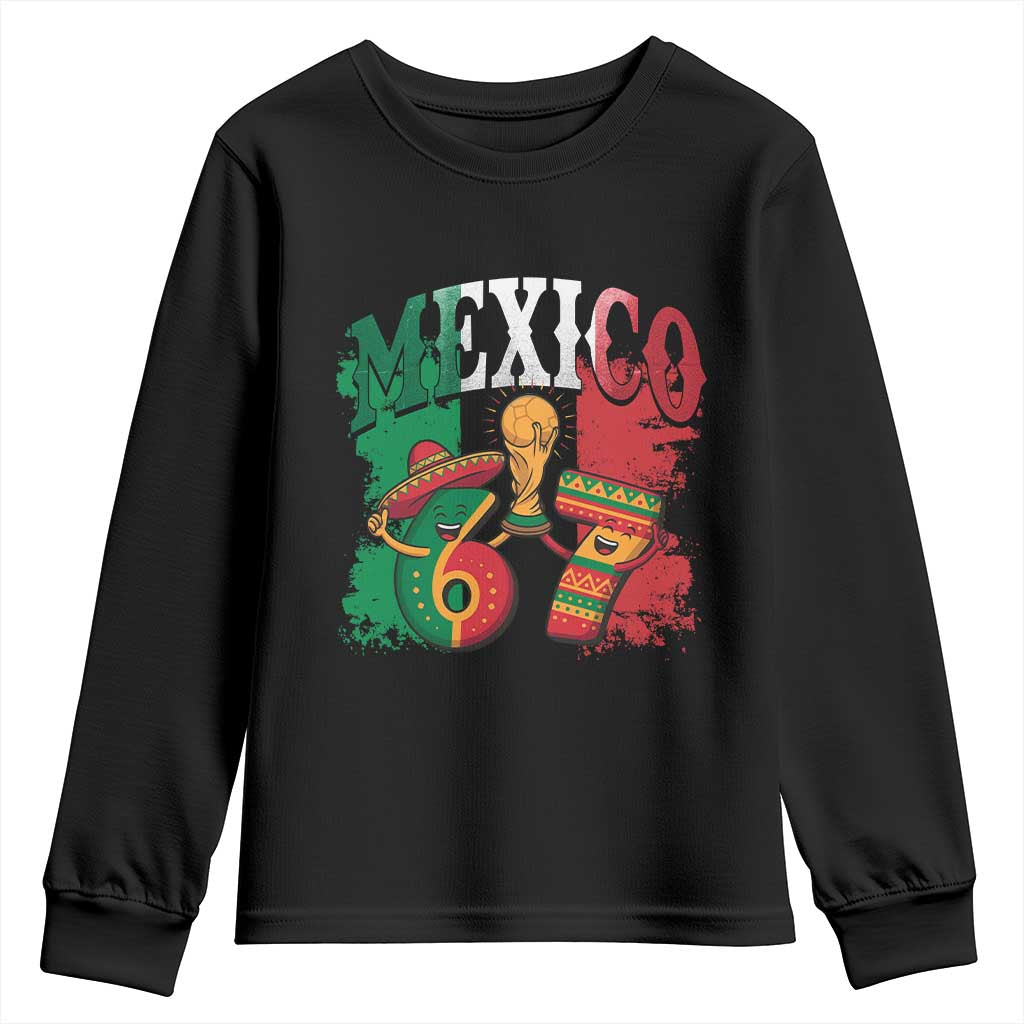 Mexico Soccer Fan Youth Sweatshirt Funny 67 Viral Gen Alpha Slang Gift