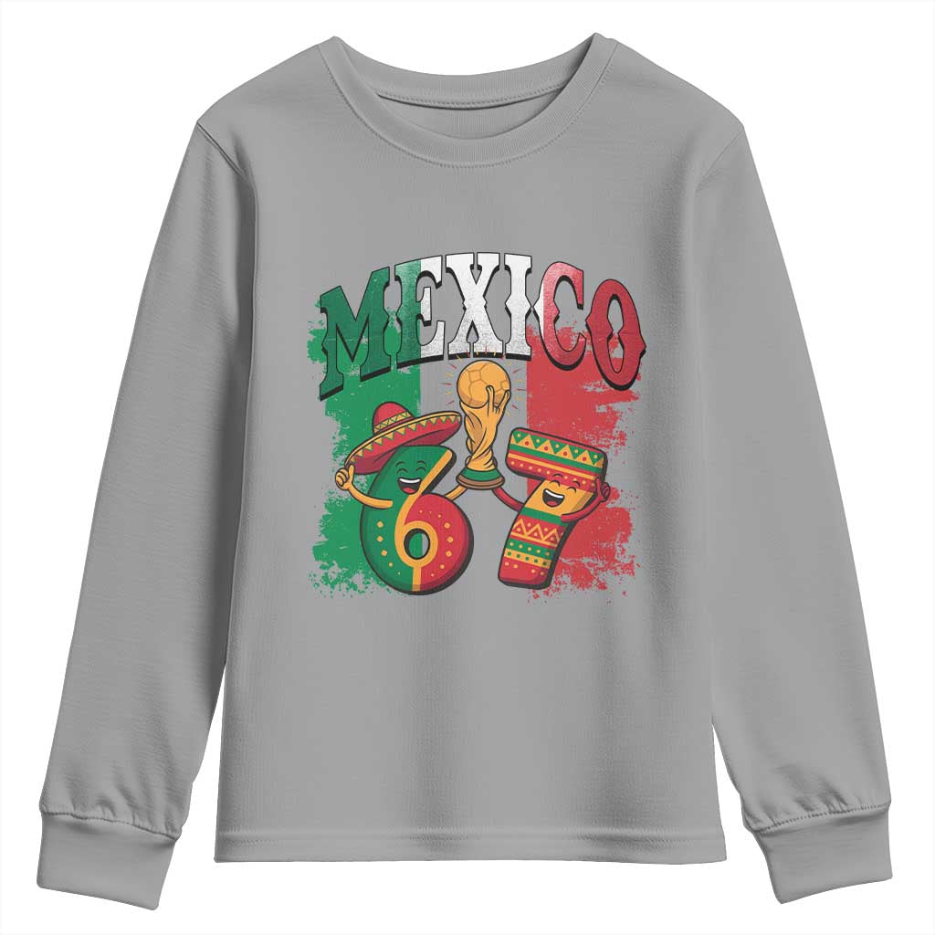 Mexico Soccer Fan Youth Sweatshirt Funny 67 Viral Gen Alpha Slang Gift