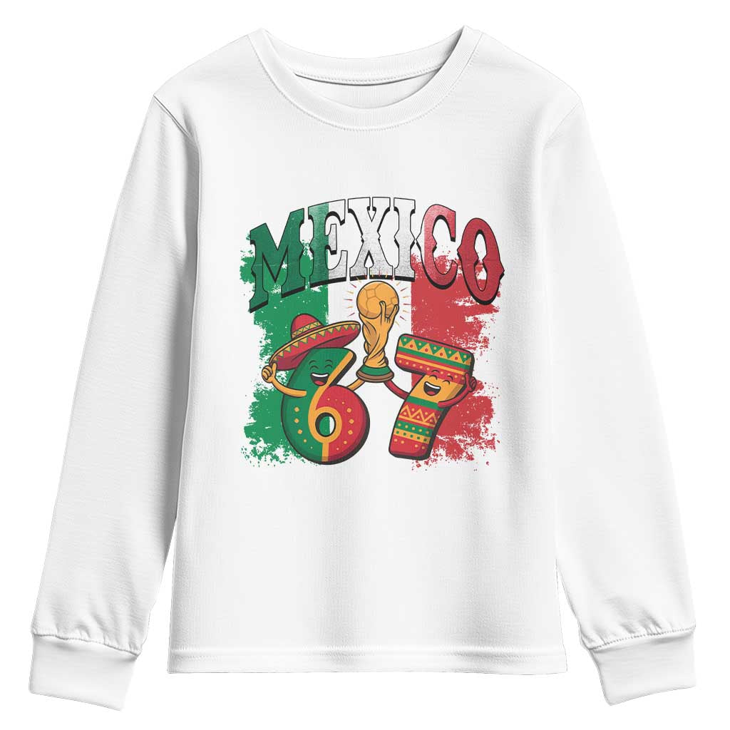 Mexico Soccer Fan Youth Sweatshirt Funny 67 Viral Gen Alpha Slang Gift