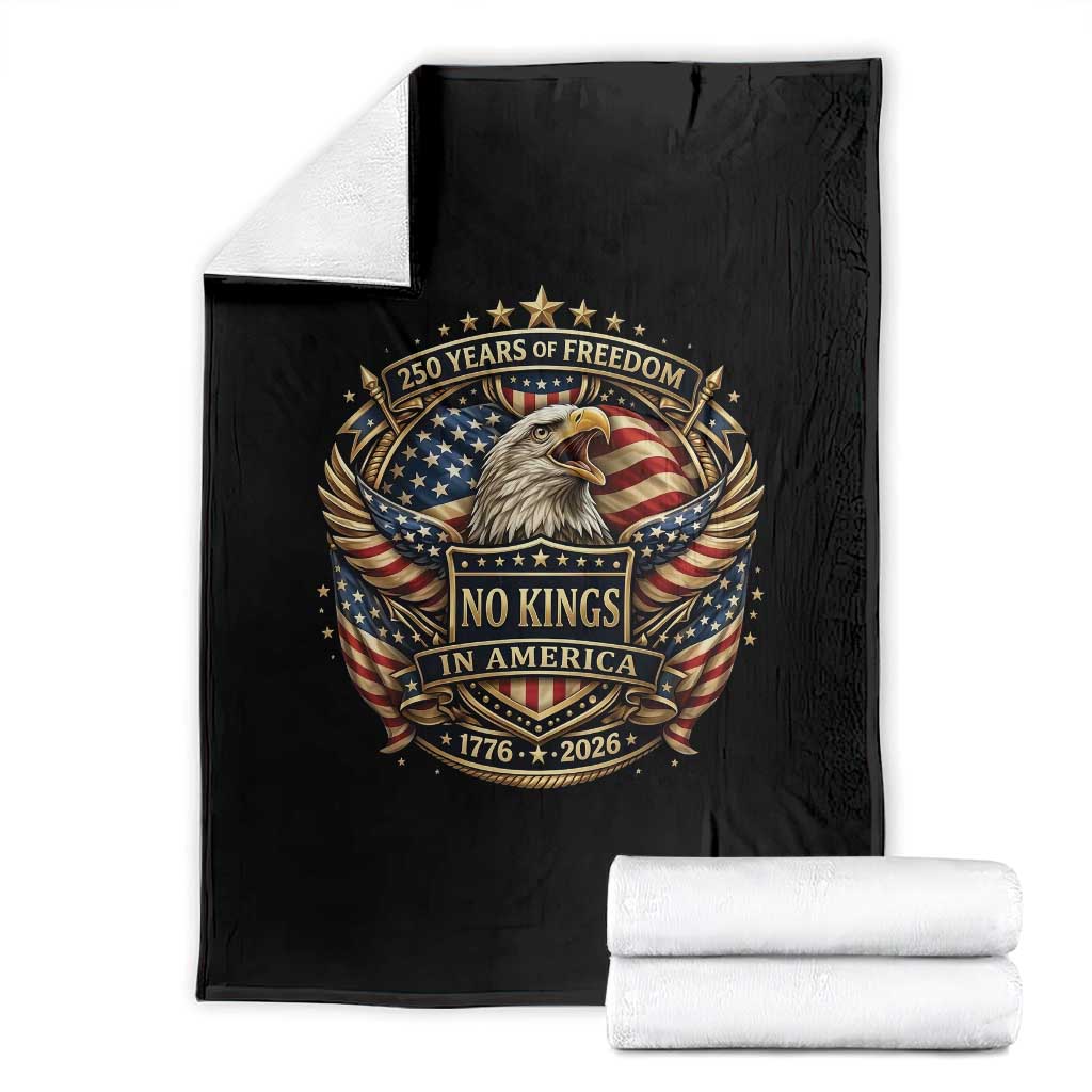 Vintage American Flag Eagle 250th Anniversary Throw Blanket No Kings In America