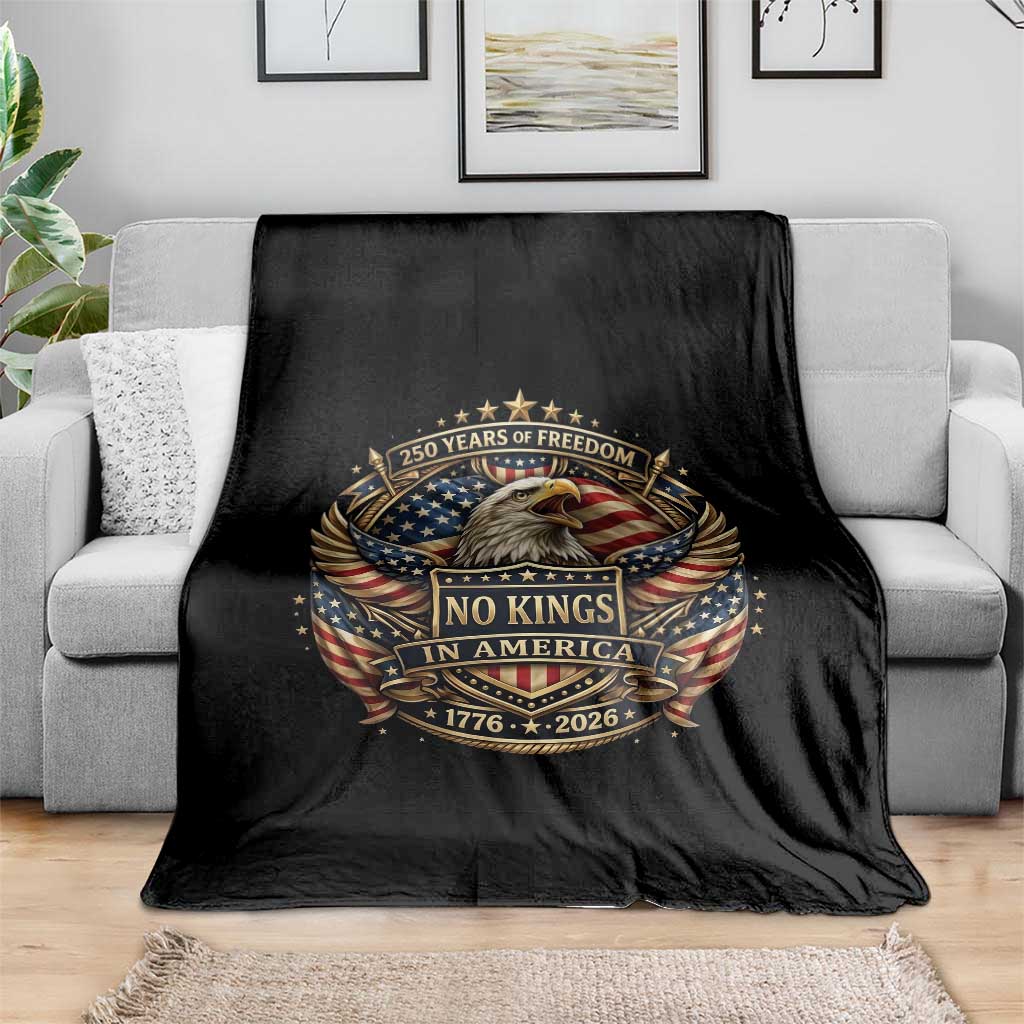 Vintage American Flag Eagle 250th Anniversary Throw Blanket No Kings In America