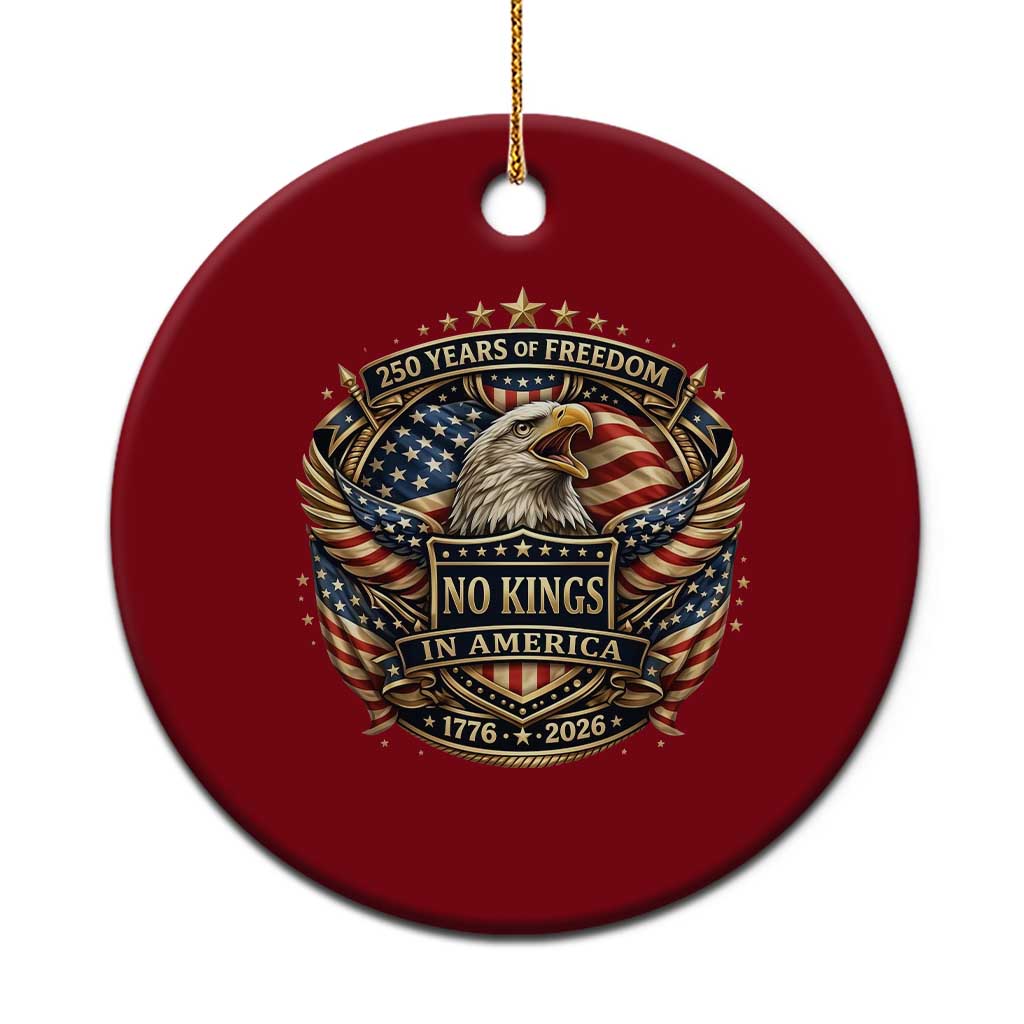 Vintage American Flag Eagle 250th Anniversary Ceramic Ornament No Kings In America