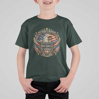 Vintage American Flag Eagle 250th Anniversary T Shirt For Kid No Kings In America