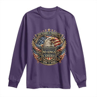 Vintage American Flag Eagle 250th Anniversary Long Sleeve Shirt No Kings In America