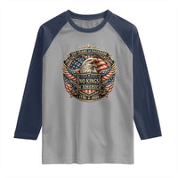 Vintage American Flag Eagle 250th Anniversary Raglan Shirt No Kings In America