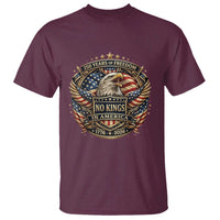 Vintage American Flag Eagle 250th Anniversary T Shirt No Kings In America