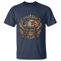 Vintage American Flag Eagle 250th Anniversary T Shirt No Kings In America