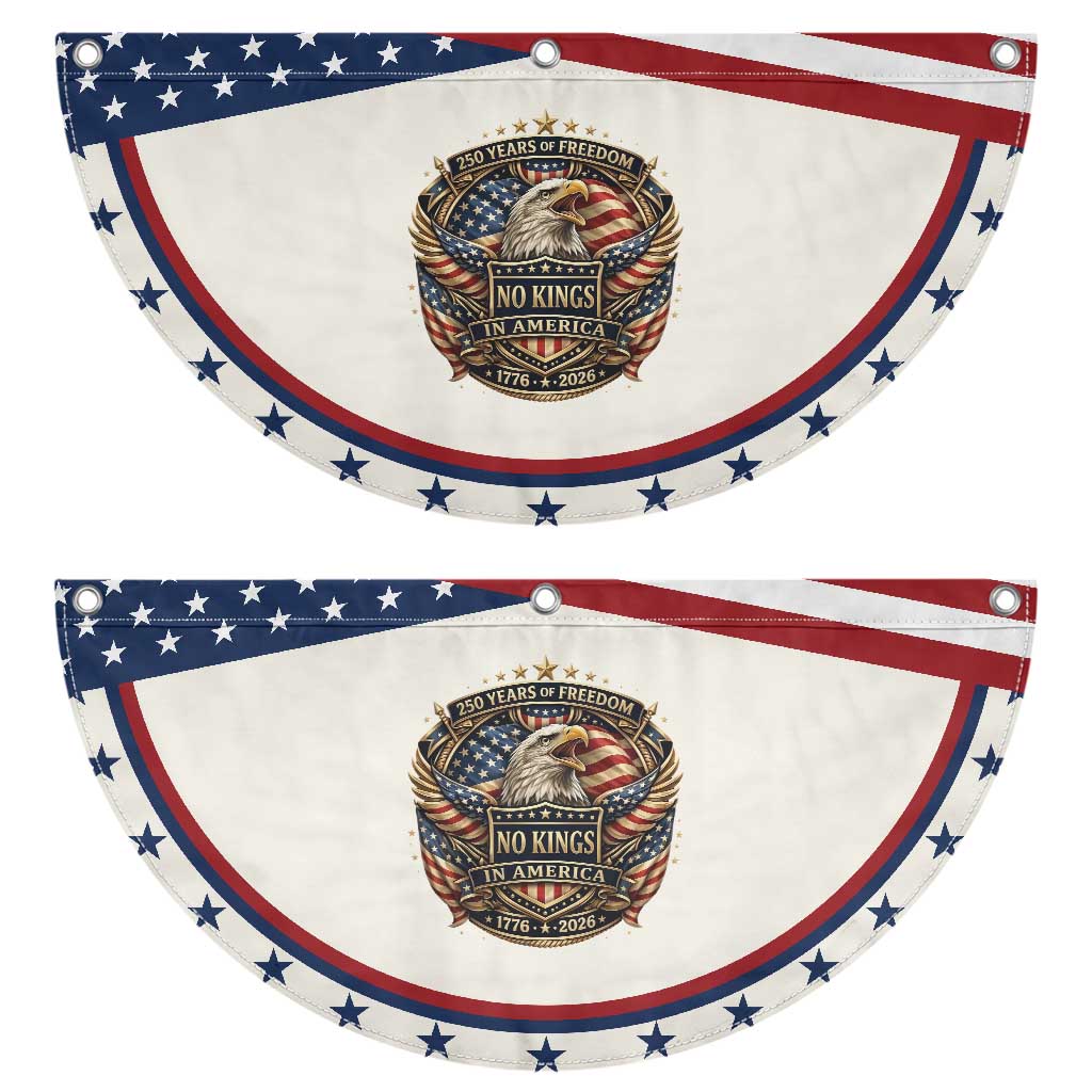 Vintage American Flag Eagle 250th Anniversary Patriotic Fan Flag No Kings In America