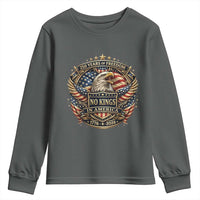 Vintage American Flag Eagle 250th Anniversary Youth Sweatshirt No Kings In America