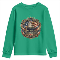 Vintage American Flag Eagle 250th Anniversary Youth Sweatshirt No Kings In America