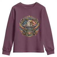 Vintage American Flag Eagle 250th Anniversary Youth Sweatshirt No Kings In America