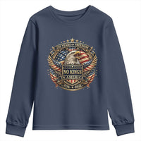 Vintage American Flag Eagle 250th Anniversary Youth Sweatshirt No Kings In America