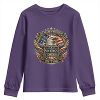Vintage American Flag Eagle 250th Anniversary Youth Sweatshirt No Kings In America