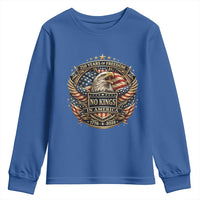 Vintage American Flag Eagle 250th Anniversary Youth Sweatshirt No Kings In America