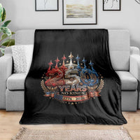250 Years No Kings Throw Blanket Patriotic Independence Anniversary